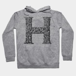 Vintage Initial Letter Lettering Alphabet H Hoodie